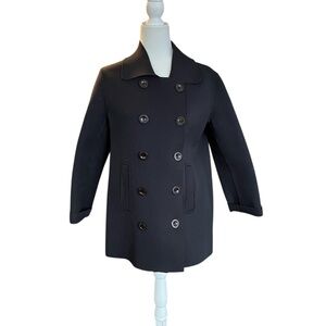 DKNY Women's Black Nylon Pea Coat Size 12